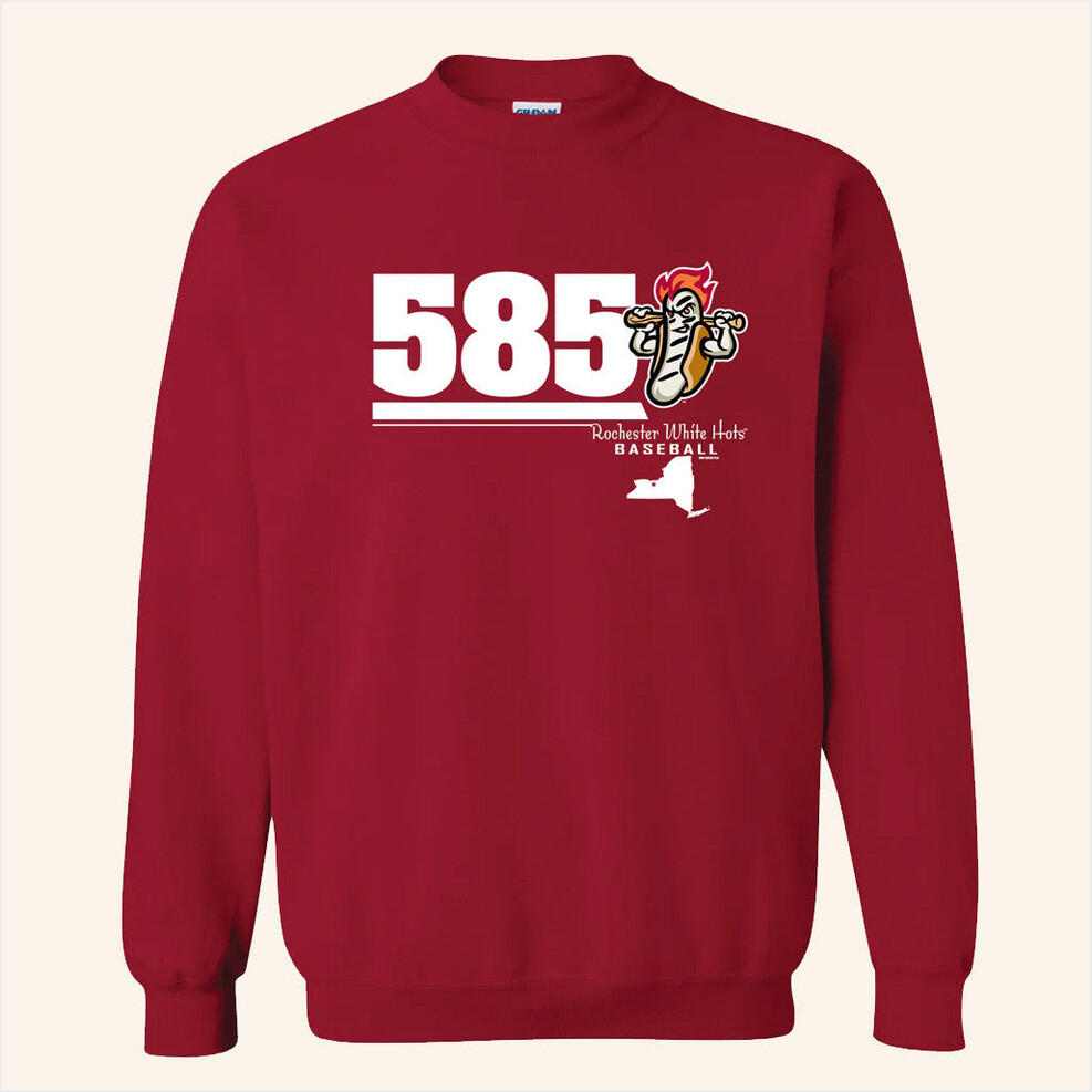 Redwings Merch Rochester White Hots Area Code Crewneck Sweatshirt Gifts For Him Gifts For BFF-1