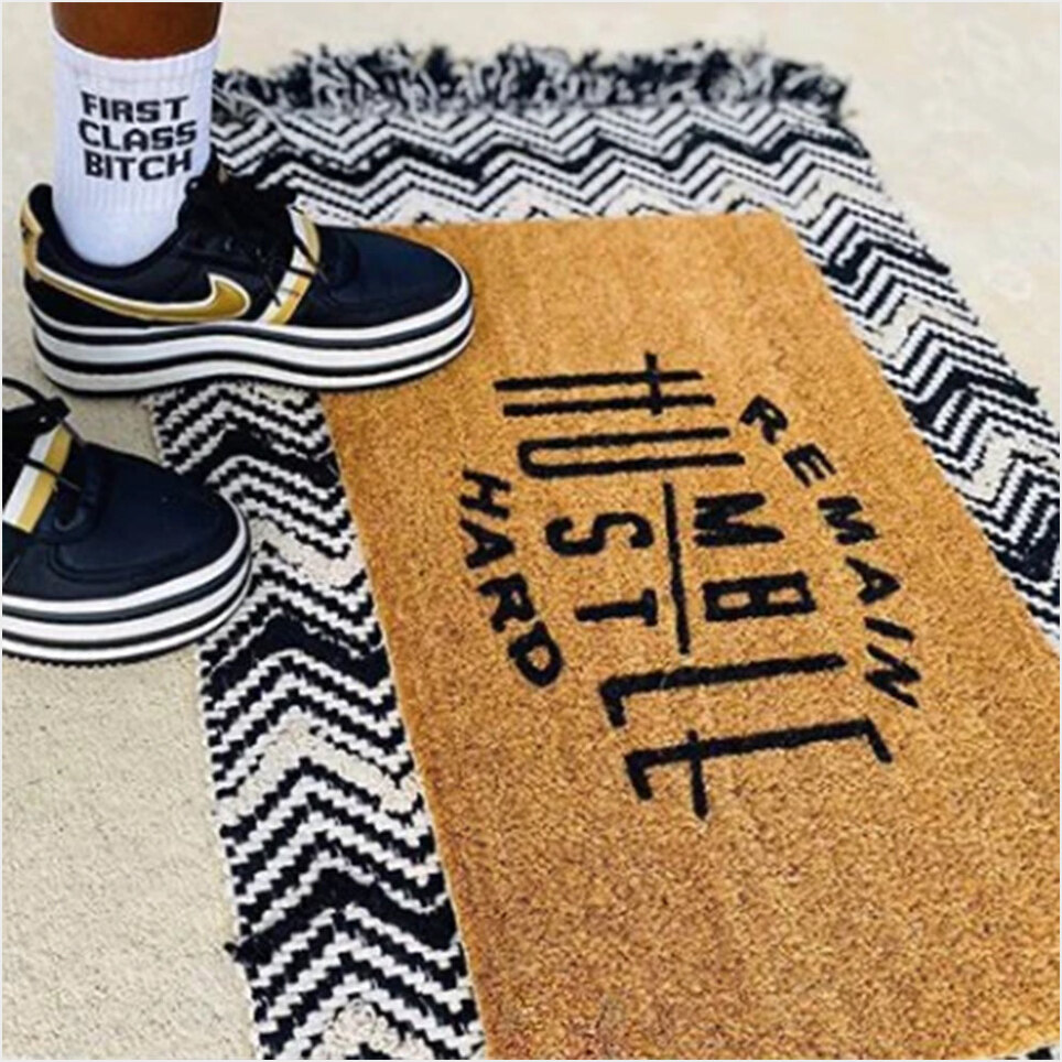 Remain Humble Hustle Hard Doormat Front Door Mat Decorative Gifts For Family Gifts For BFF-1