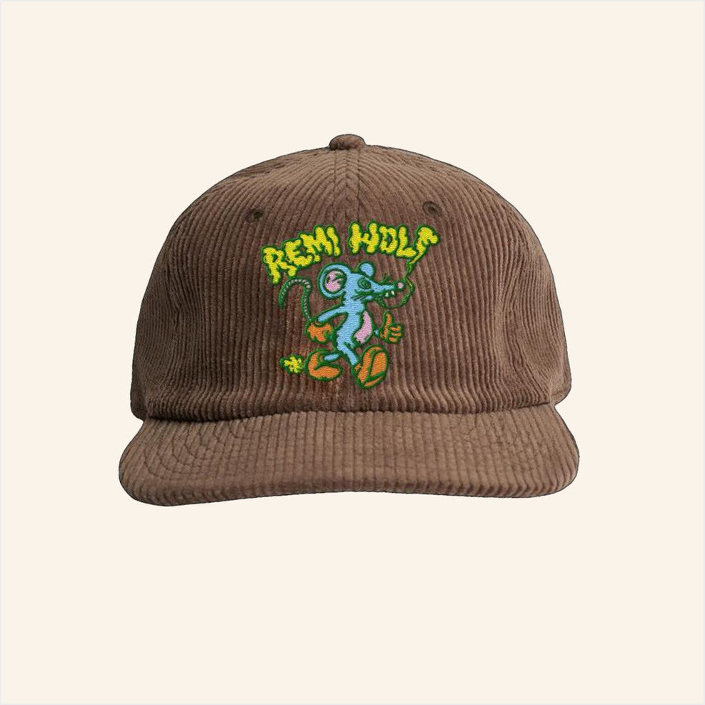 Remi Wolf Merch Embroidered Rat Corduroy Hat Gifts For Friends Birthday Gifts For Him-1