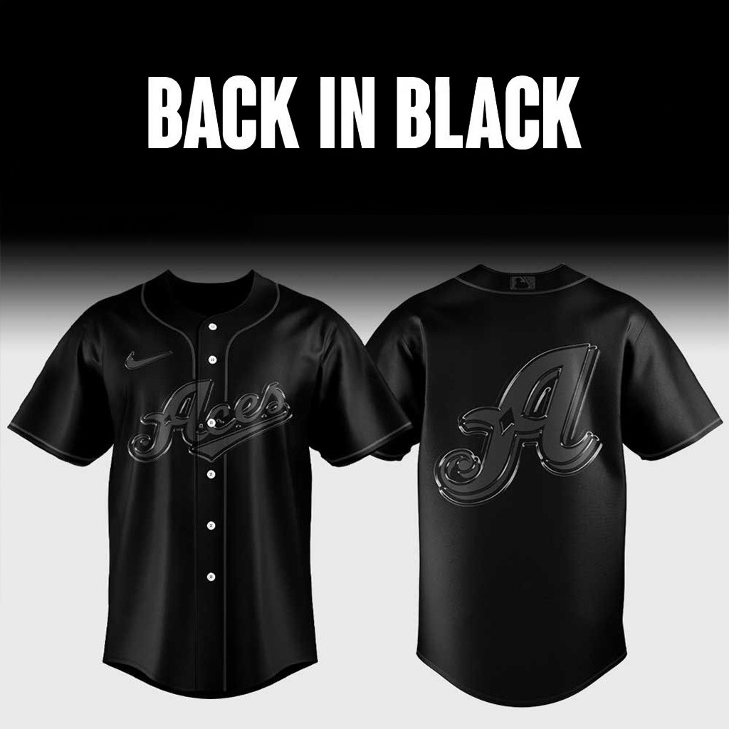 Reno Aces x Back In Black 2025 Baseball Jersey Reno Aces Merch Gifts For Baseball Fans-1
