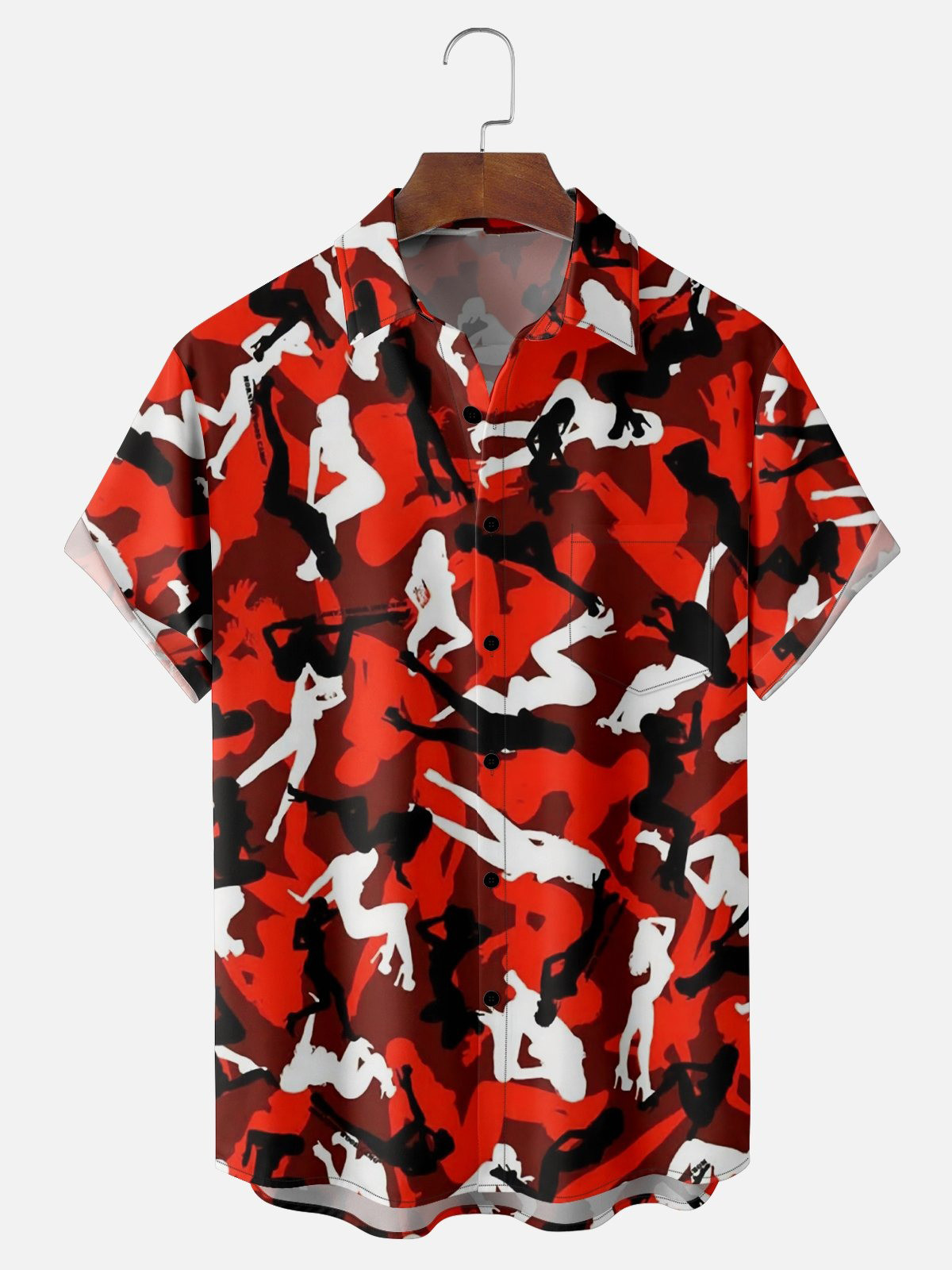 Retro Girl Silhouette Hawaiian Shirt-1