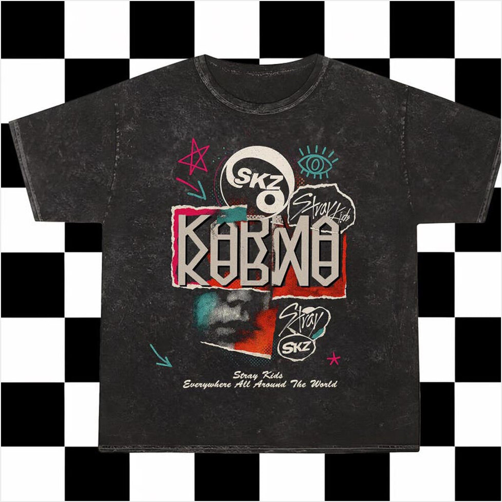 Retro Stray Kids Karma Mineral Washed Shirt Vintage SKZ Karma Shirt Stray Kids Ceremony-1