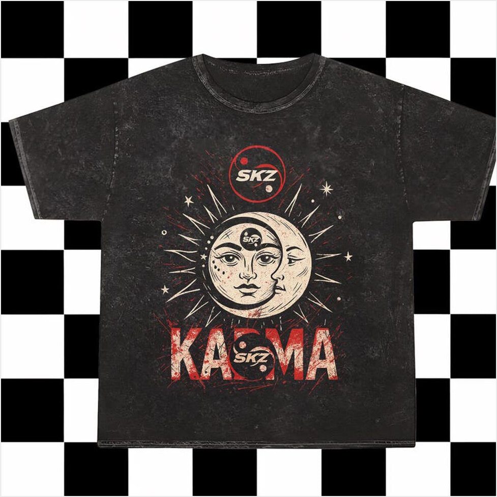 Retro Stray Kids Karma Mineral Washed Shirt Vintage SKZ Karma Shirt Stray Kids Karma Shirt-1