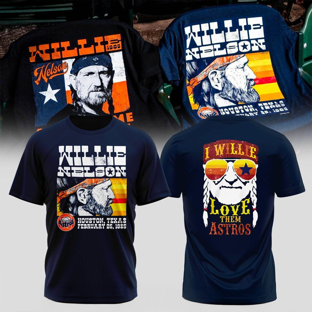 Retro Willie Nelson Astrodome Houston T-Shirt Fan Merch Good Gifts For Boyfriend-1