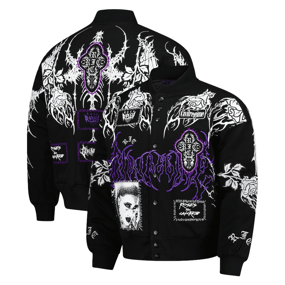 Rhea Ripley Merch WWE Authentic X Civil Regime Rhea Ripley Bomber Jersey Gift For Dad-1