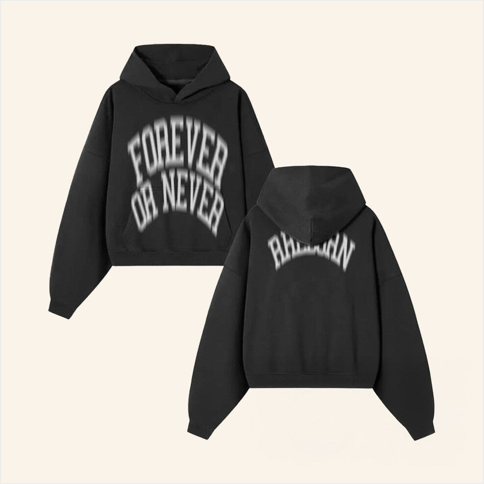 Rheborn Clo Merch Forever Or Never Hoodie Black Birthday Gifts For Him Gifts For Fans Christmas Presents-1