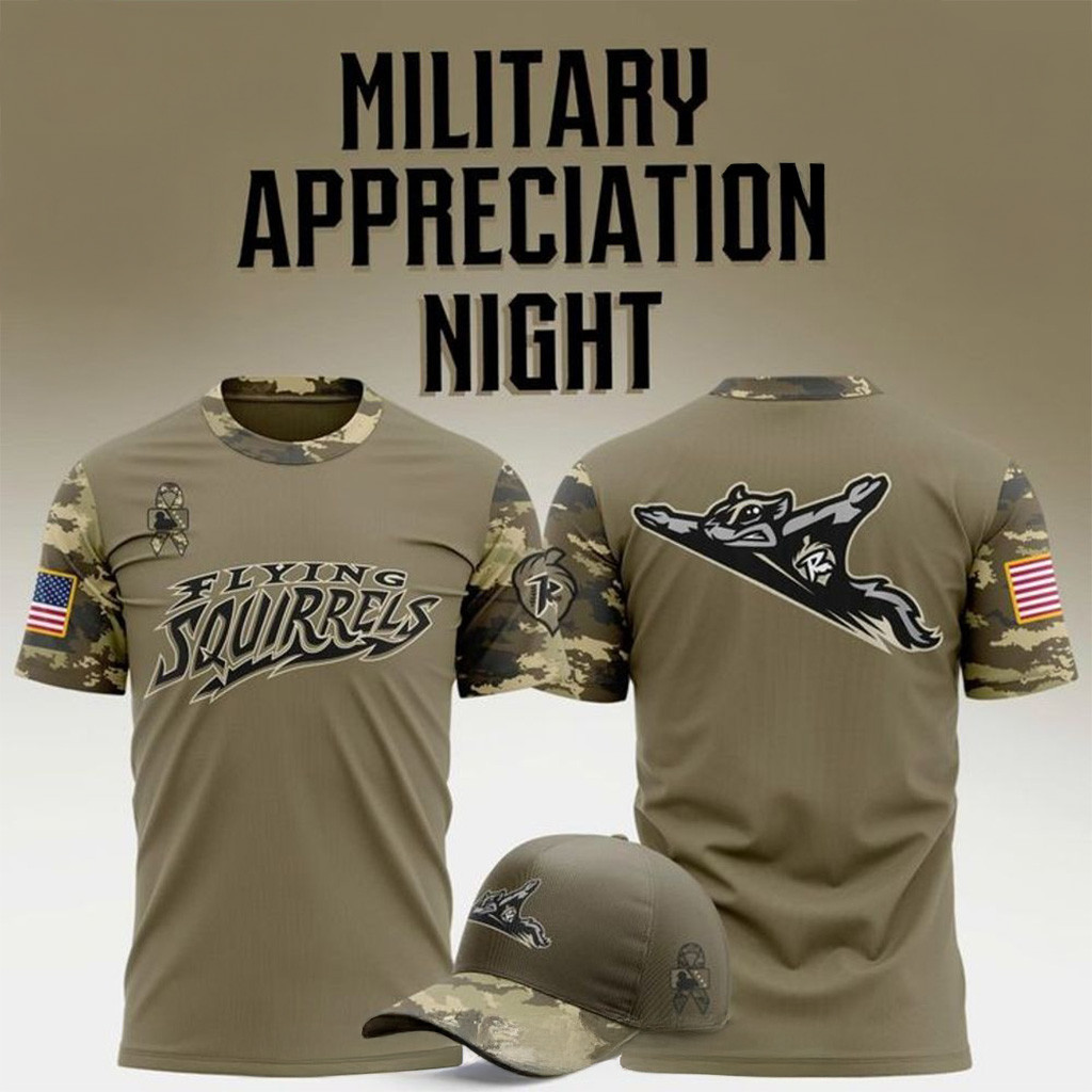 Richmond Flying Squirrels Military Appreciation Night 2025 Shirt Squirrels Merch Gifts For Fans-1