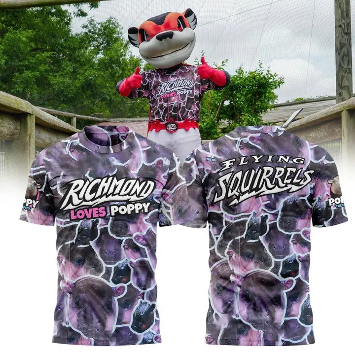 Richmond Flying Squirrels x Poppy Shirt Best Gifts For Baseball Lovers-1