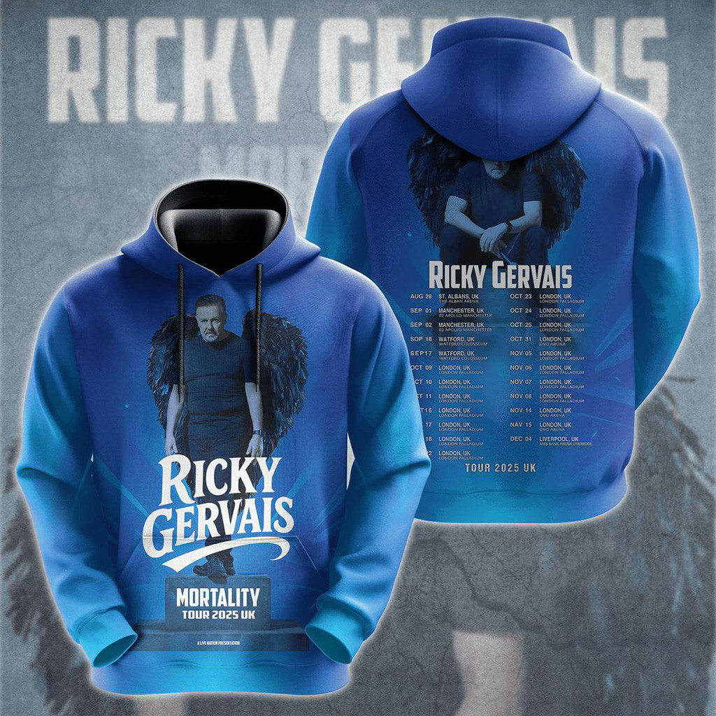 Ricky Gervais Tour 2025 UK Hoodie Ricky Gervais Merch Gifts For Him-1