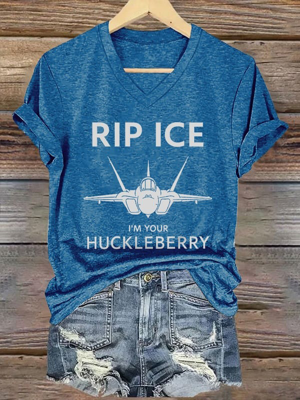 Rip Ice I'm Your Huckleberry V-Neck T-Shirt Memorial Val Kilmer Shirt Gifts For Fans-1