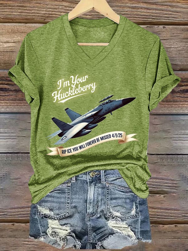 Rip Ice I'm Your Huckleberry You Will Forever Be Missed V-Neck T-Shirt Gifts For Fans-1