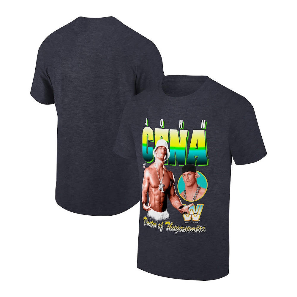 Ripple Junction Heather Charcoal John Cena Doctor Of Thuganomics Graphic T-Shirt Him Gifts-1