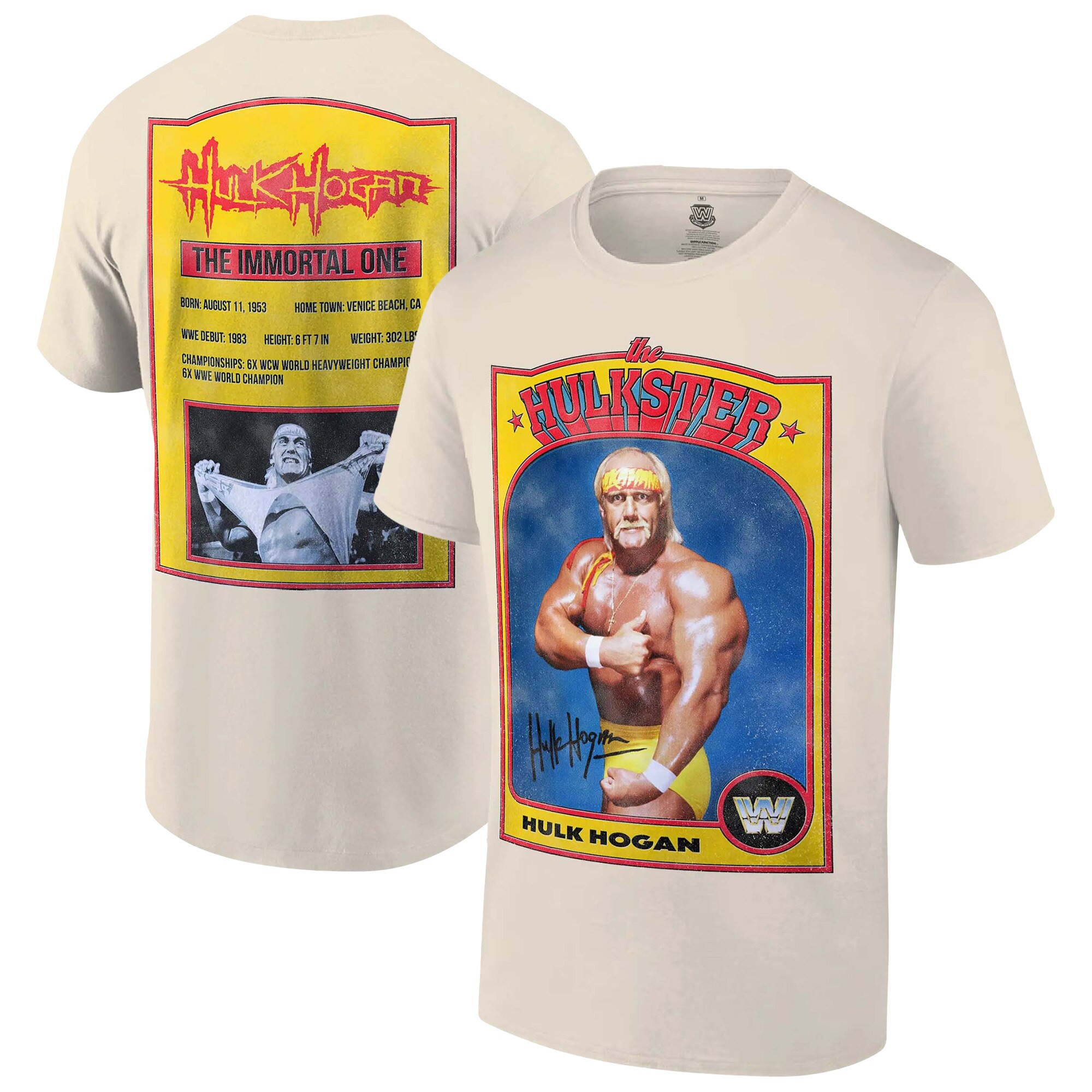 Ripple Junction Tan Hulk Hogan Hulkster Vintage Sports Card Tshirt Hulk Hogan Merch-1