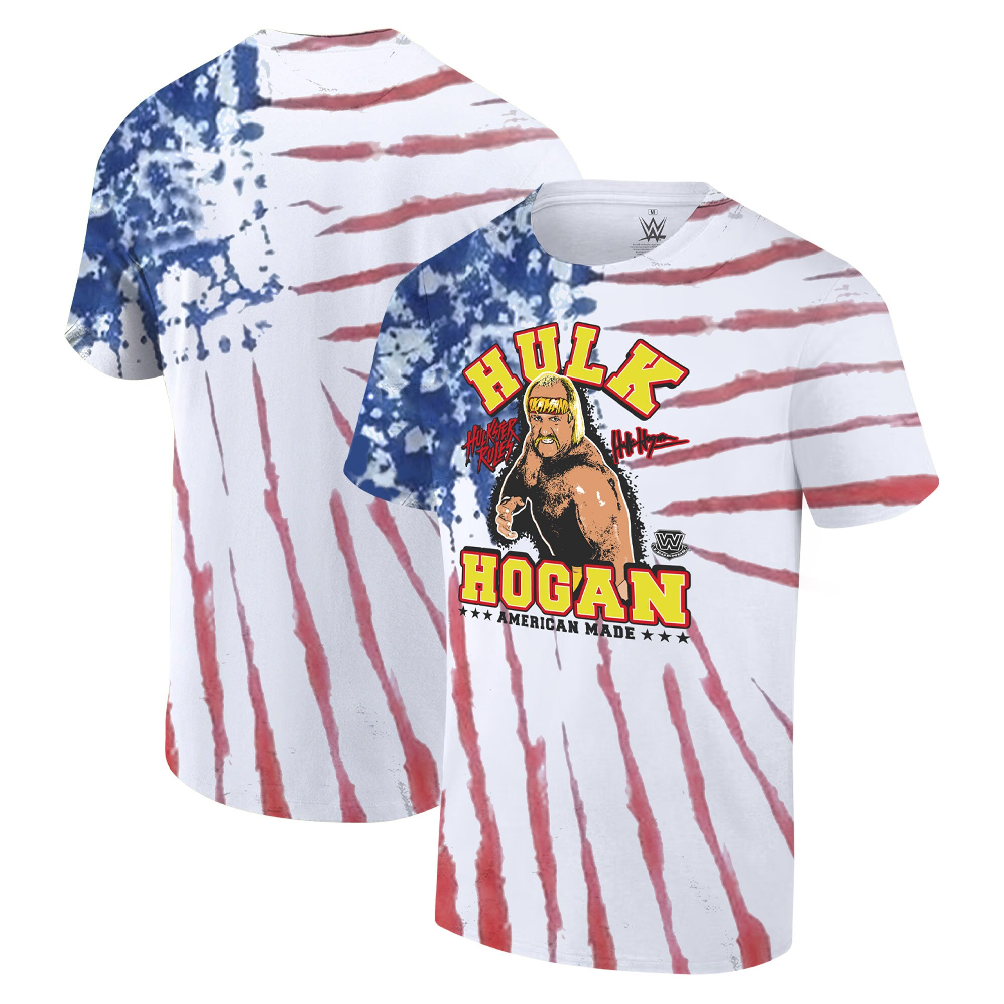 Ripple Junction Whitered Hulk Hogan American Made American Flag Tiedye Tshirt Hulk Hogan Merch-1