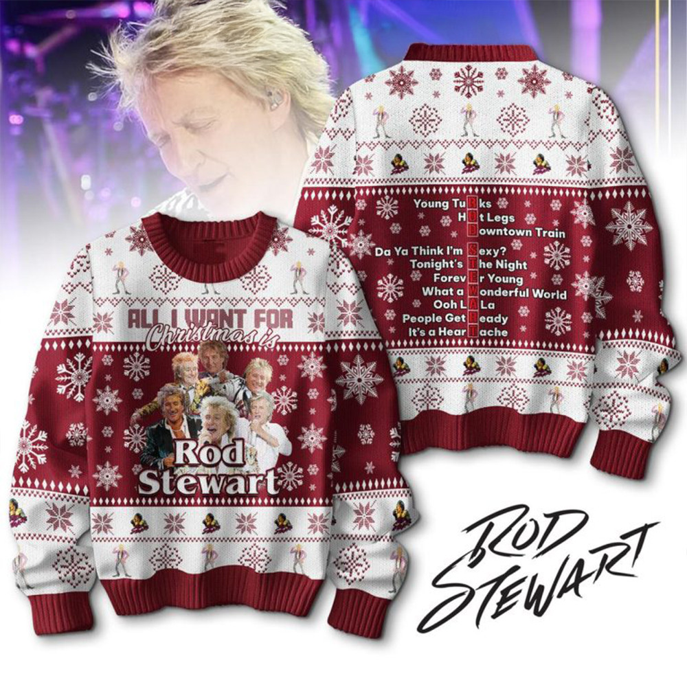 Rob Stewart All I Want For Christmas Is Stewart Ugly Sweater Gifts For Fans-1