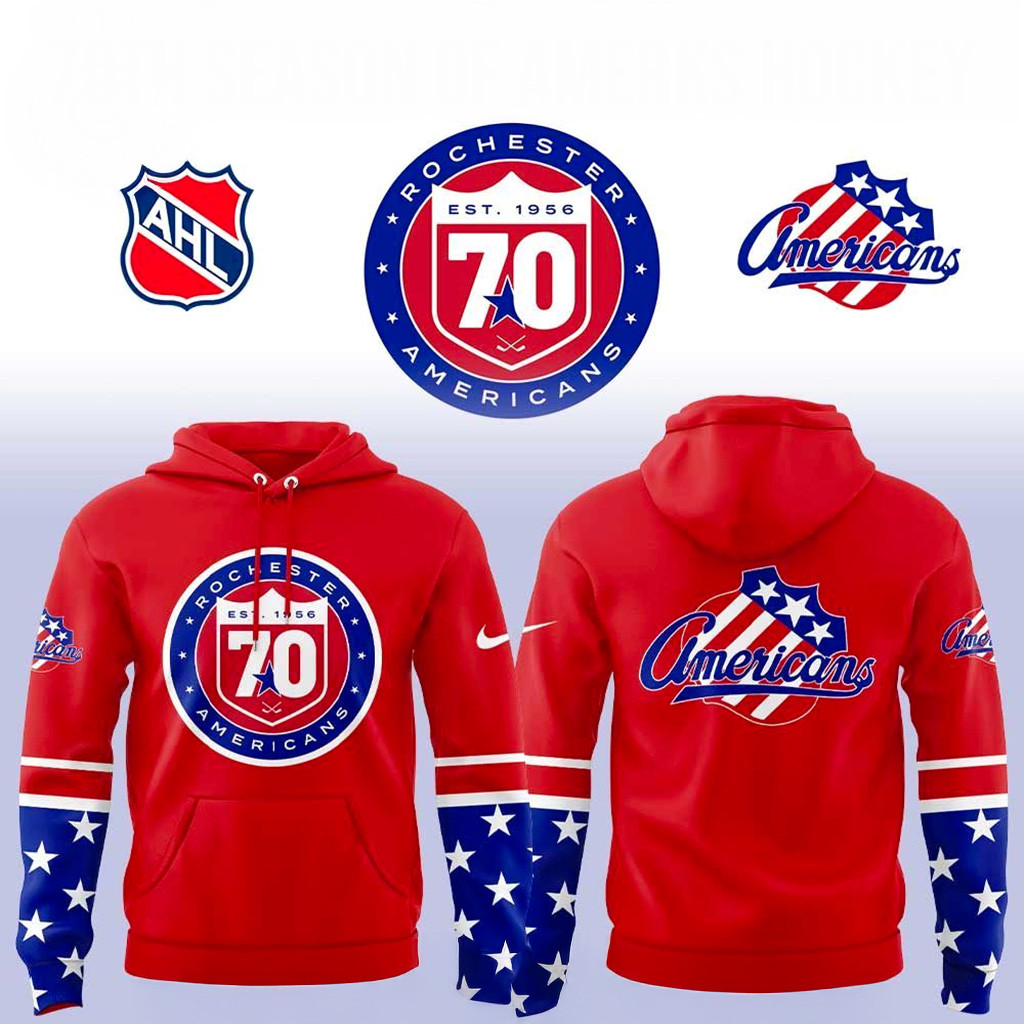Rochester Americans 70th Season Of Amerks Hoodie Fan Merch Gifts For Husband-1