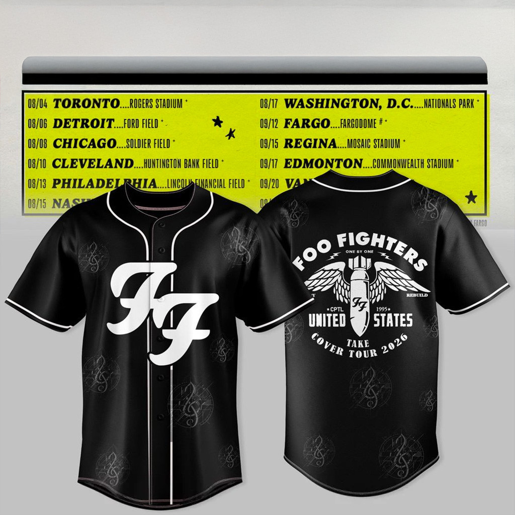 Rock The Stadiums Foo Fighters Take Cover Tour 2026 Jersey Foo Fighters Merch Rock Fans Gifts-1