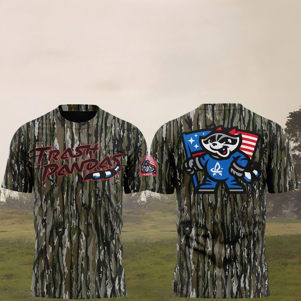 Rocket City Trash Pandas Camouflage Uniform 2025 T-Shirt Trash Pandas Merch For Fans-1