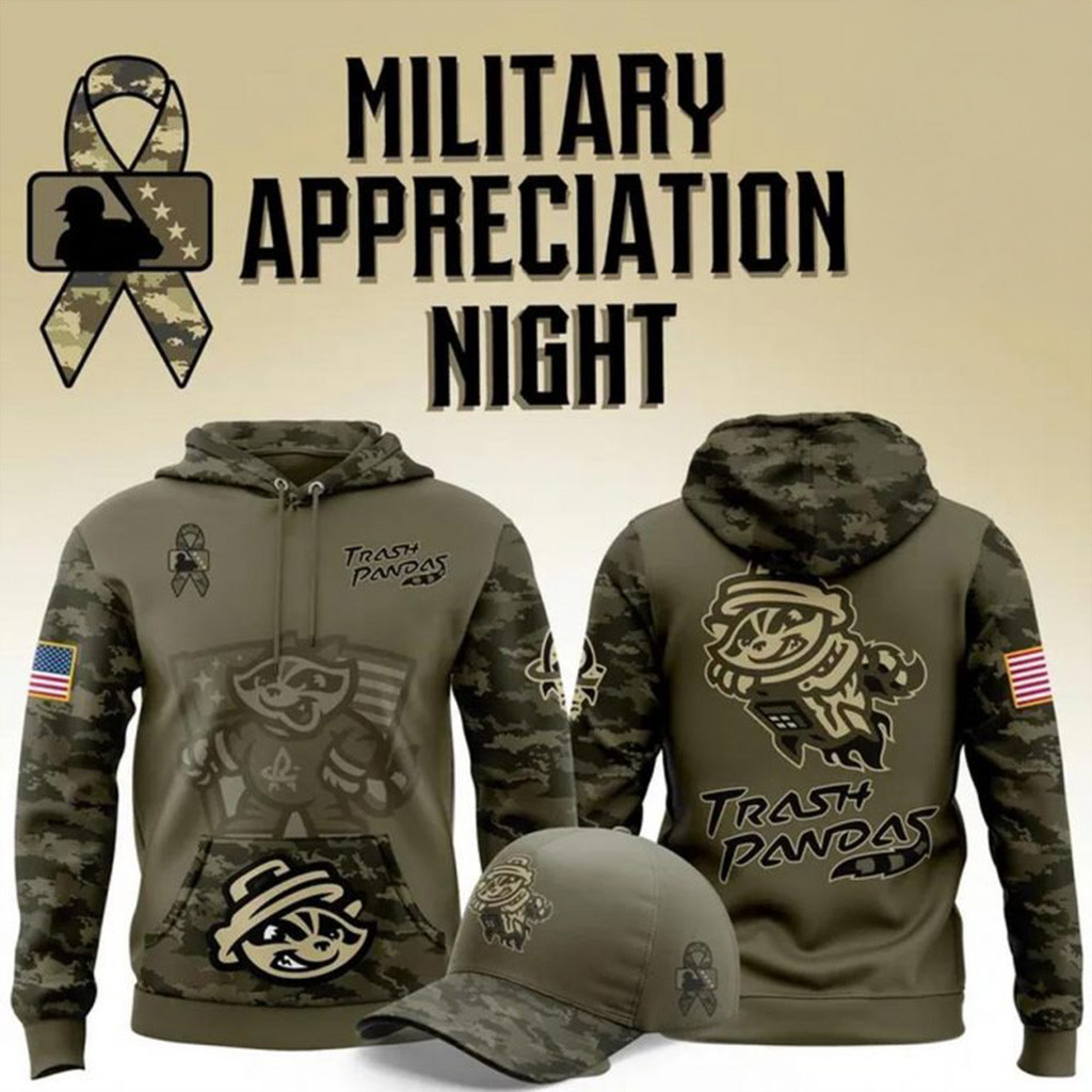 Rocket City Trash Pandas Military Appreciation 2025 Hoodie Pandas Merch Gift For Dad-1
