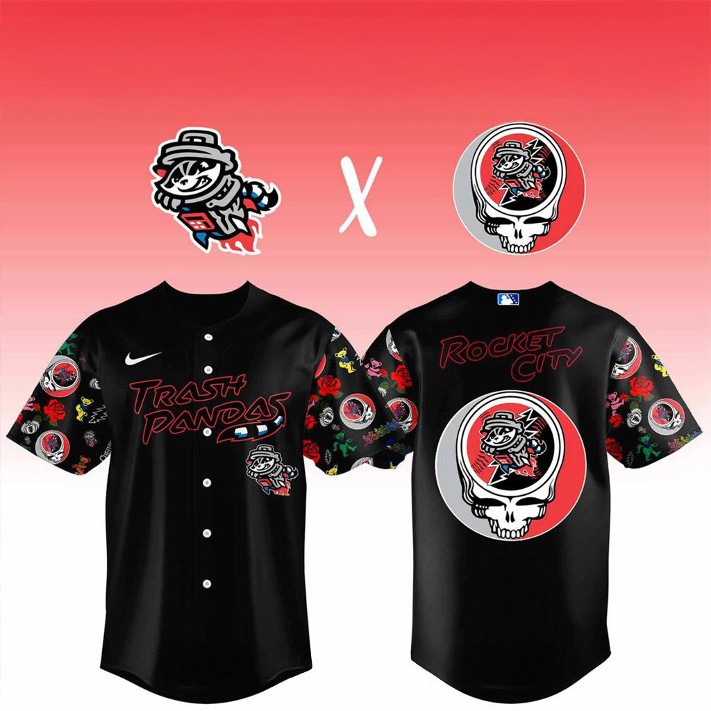 Rocket City Trash Pandas X Grateful Dead 2025 Special Baseball Jersey Pandas Merch Fans Gifts-1