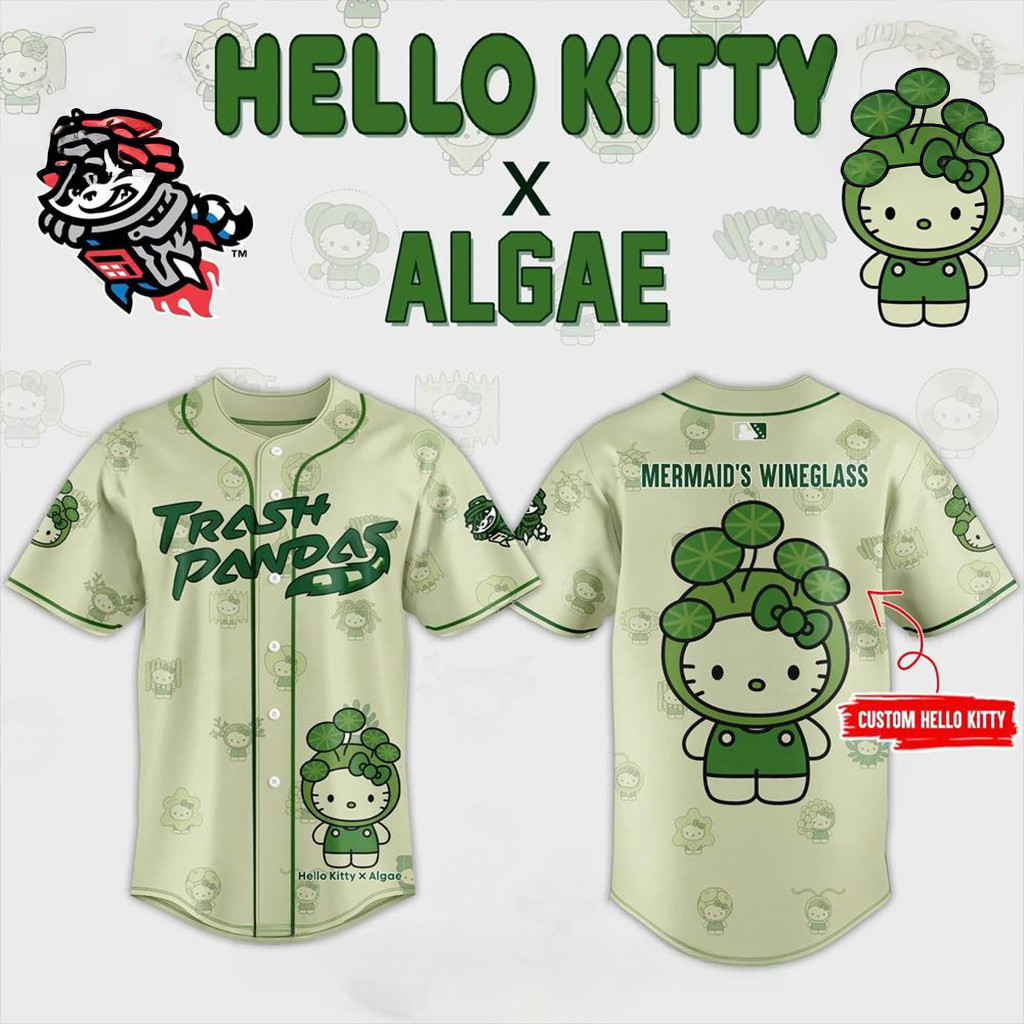 Rocket City Trash Pandas x Algae Hello Kitty Special Baseball Jersey Gifts For Wife-1