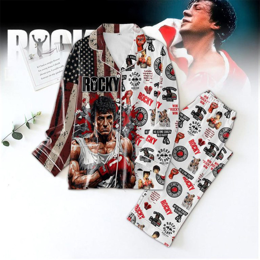 Rocky He Is One Crazy Old Man Polyester Pajamas Set Gifts For Fans-1