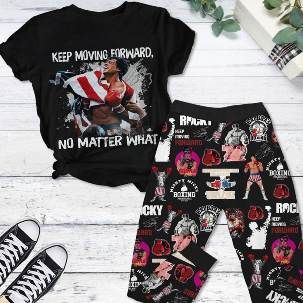 Rocky Keep Moving Forward No Matter What 2024 Pajamas Set Gifts For Movie Fans-1 Rocky Keep Moving Forward No Matter What 2024 Pajamas Set Gifts For Movie Fans-1
