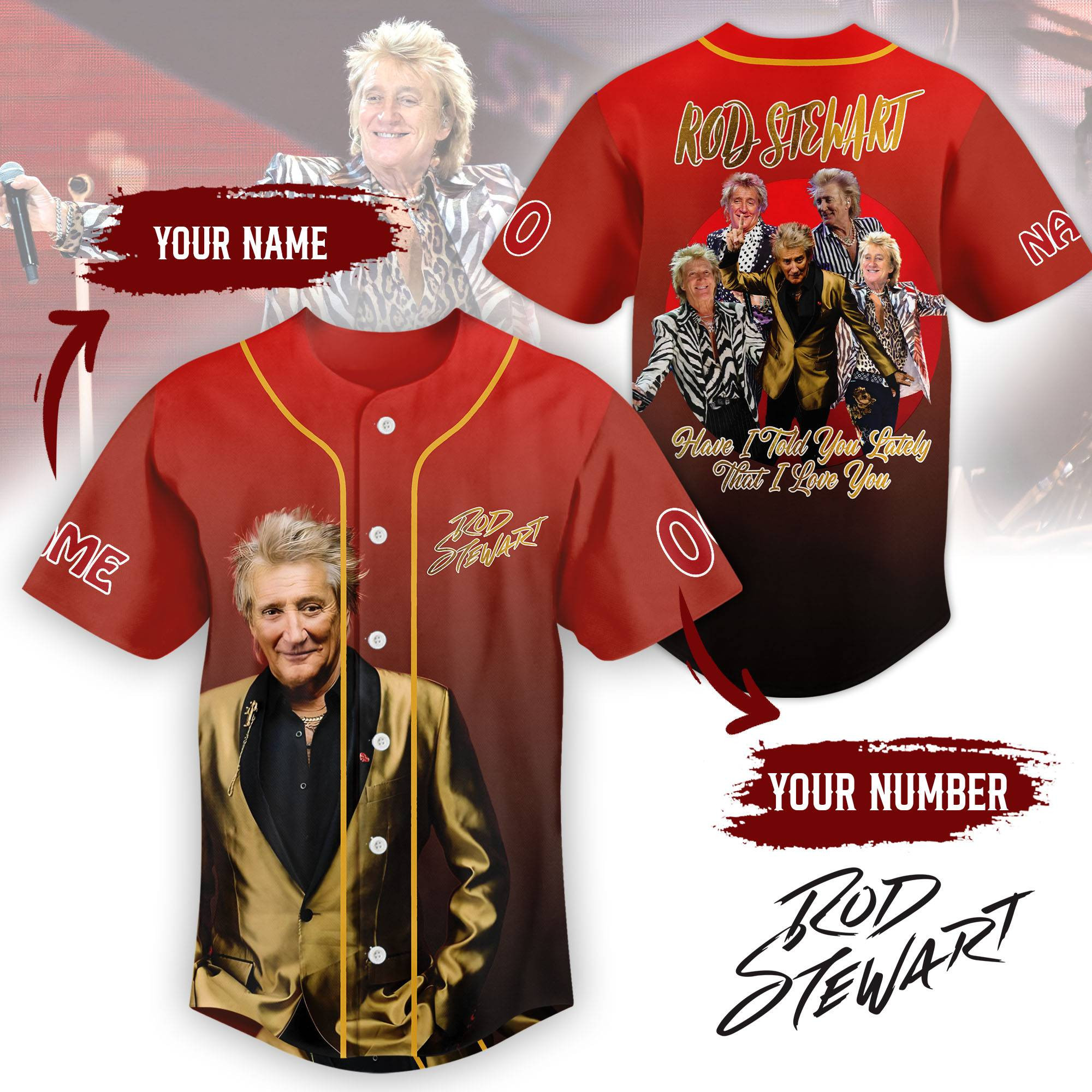 Rod Stewart Music Personalized Baseball Jersey For Fans-1