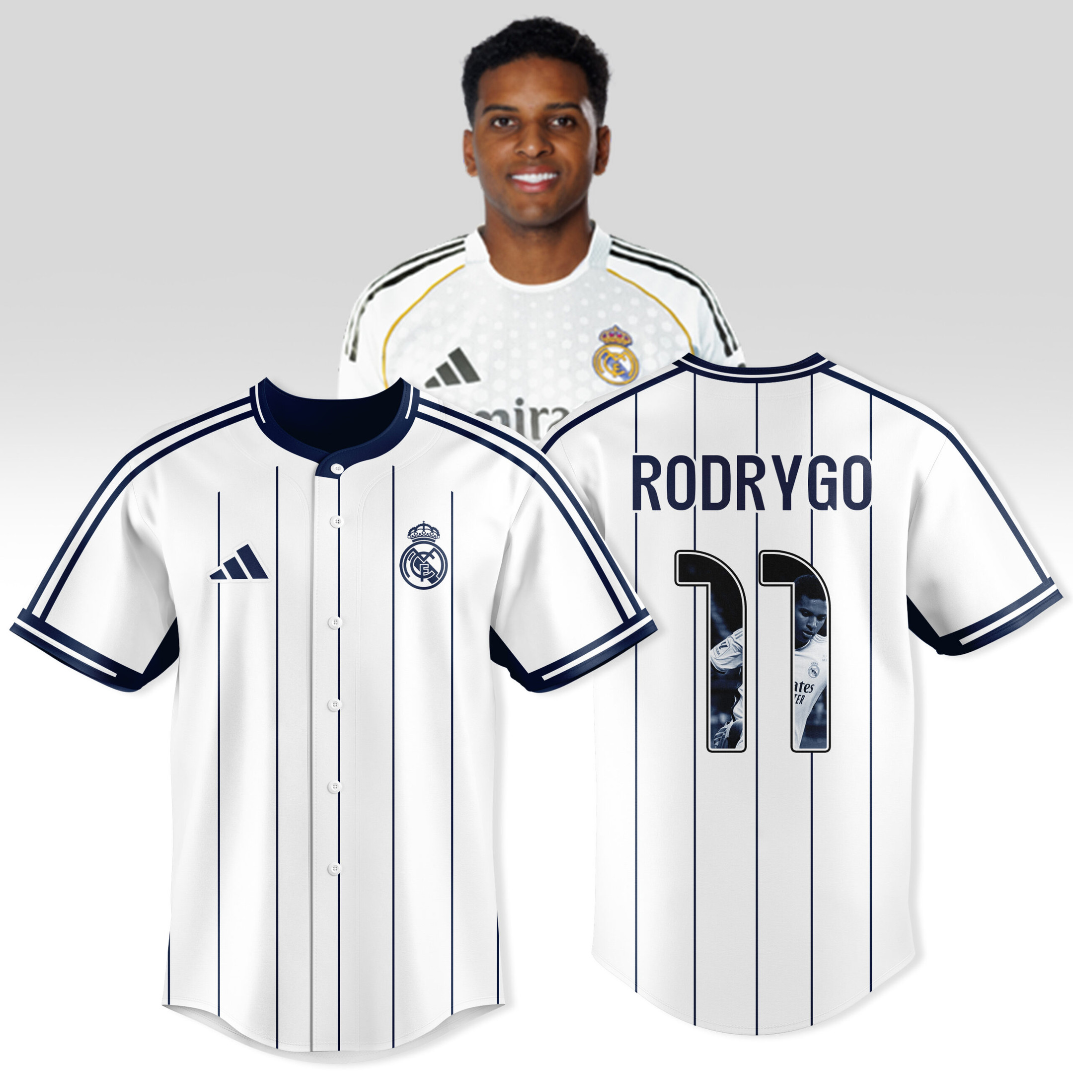 Rodrygo Goes 11 Real Madrid Personalized Baseball Jersey For Fans-1
