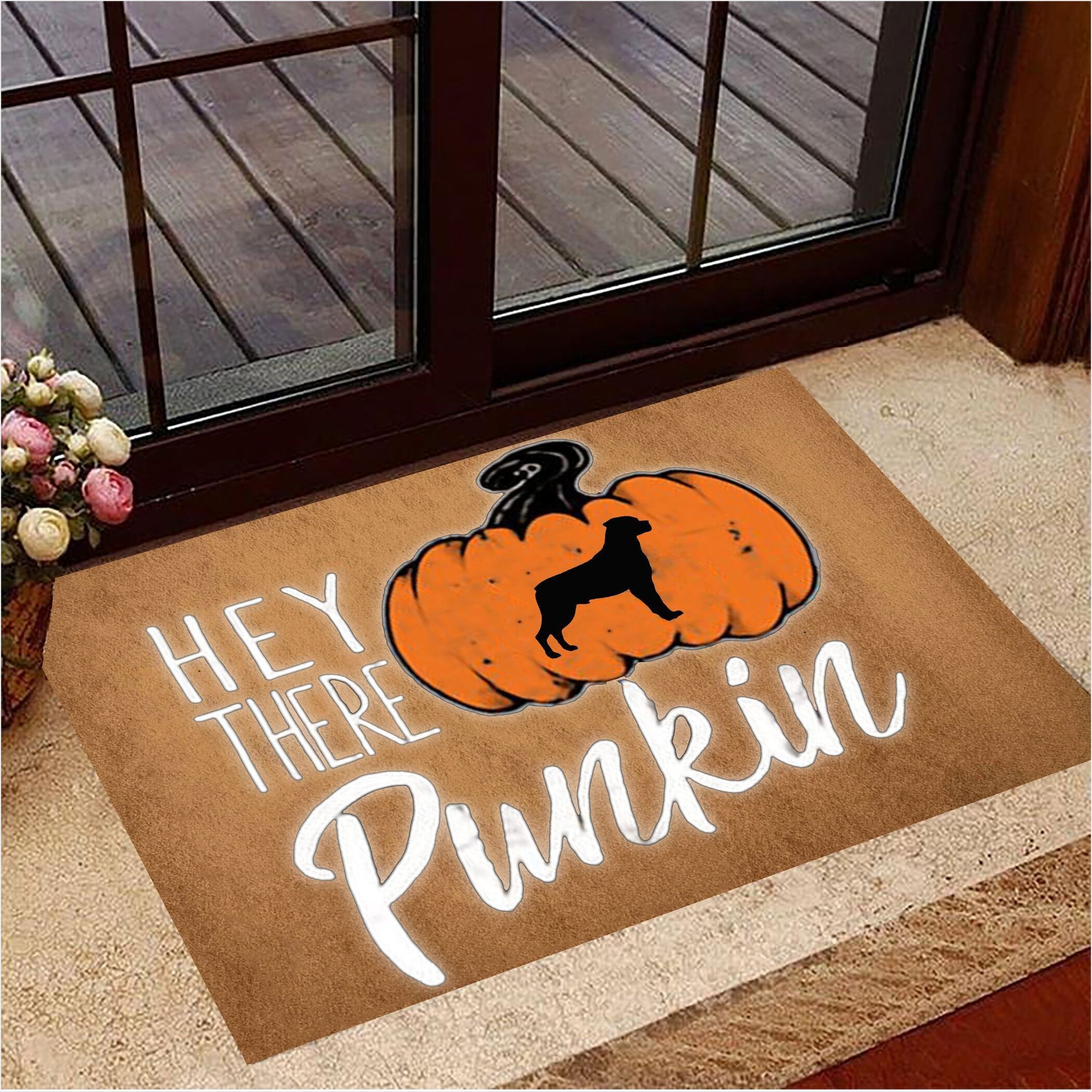 Rottweiler Hey There Pumpkin Doormat Dog Doormat Gifts For New Dog Owners Gifts For Besties-1