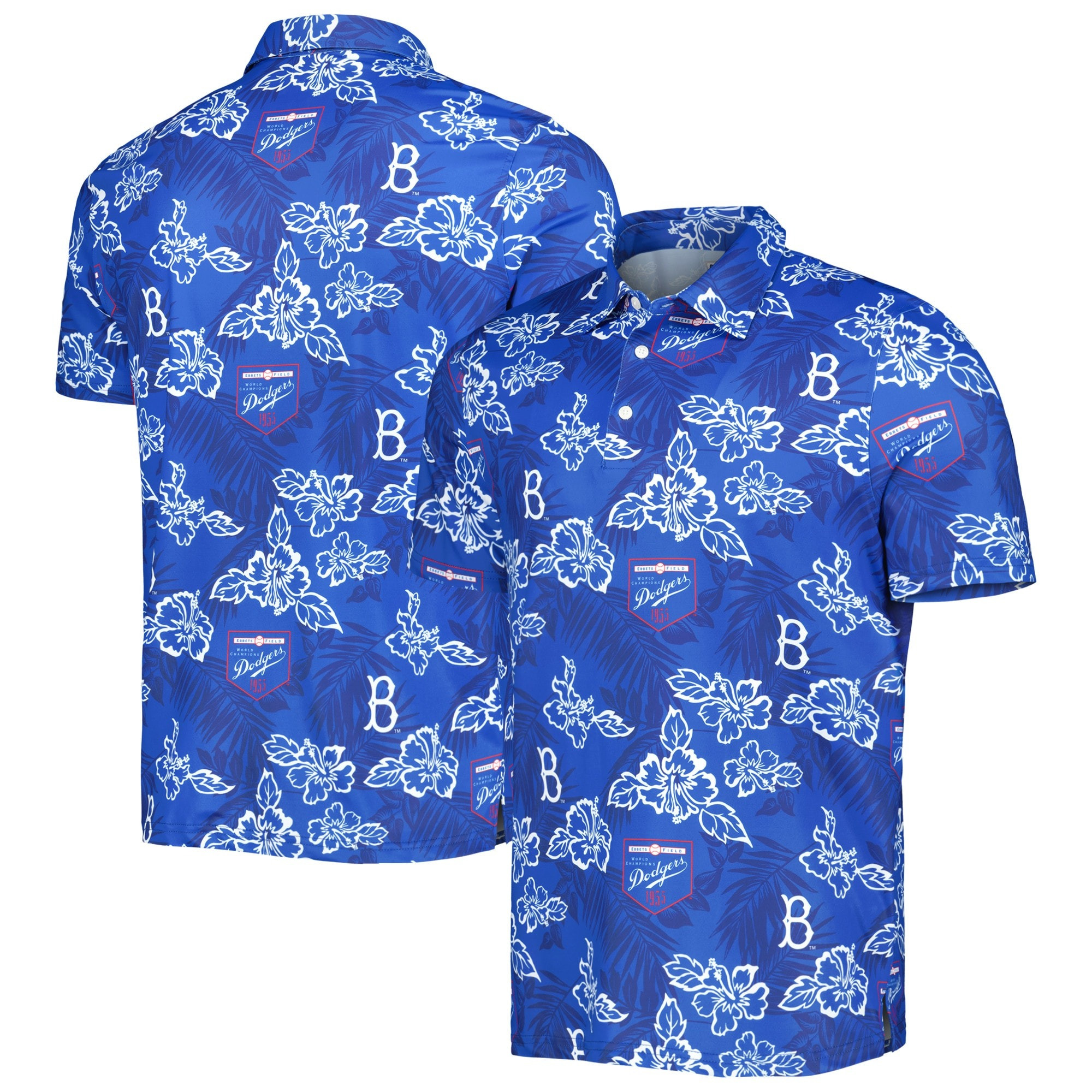 Royal Brooklyn Dodgers Polo Shirt MLB Aloha Shirt Father's Day Presents For Dad To Be-1
