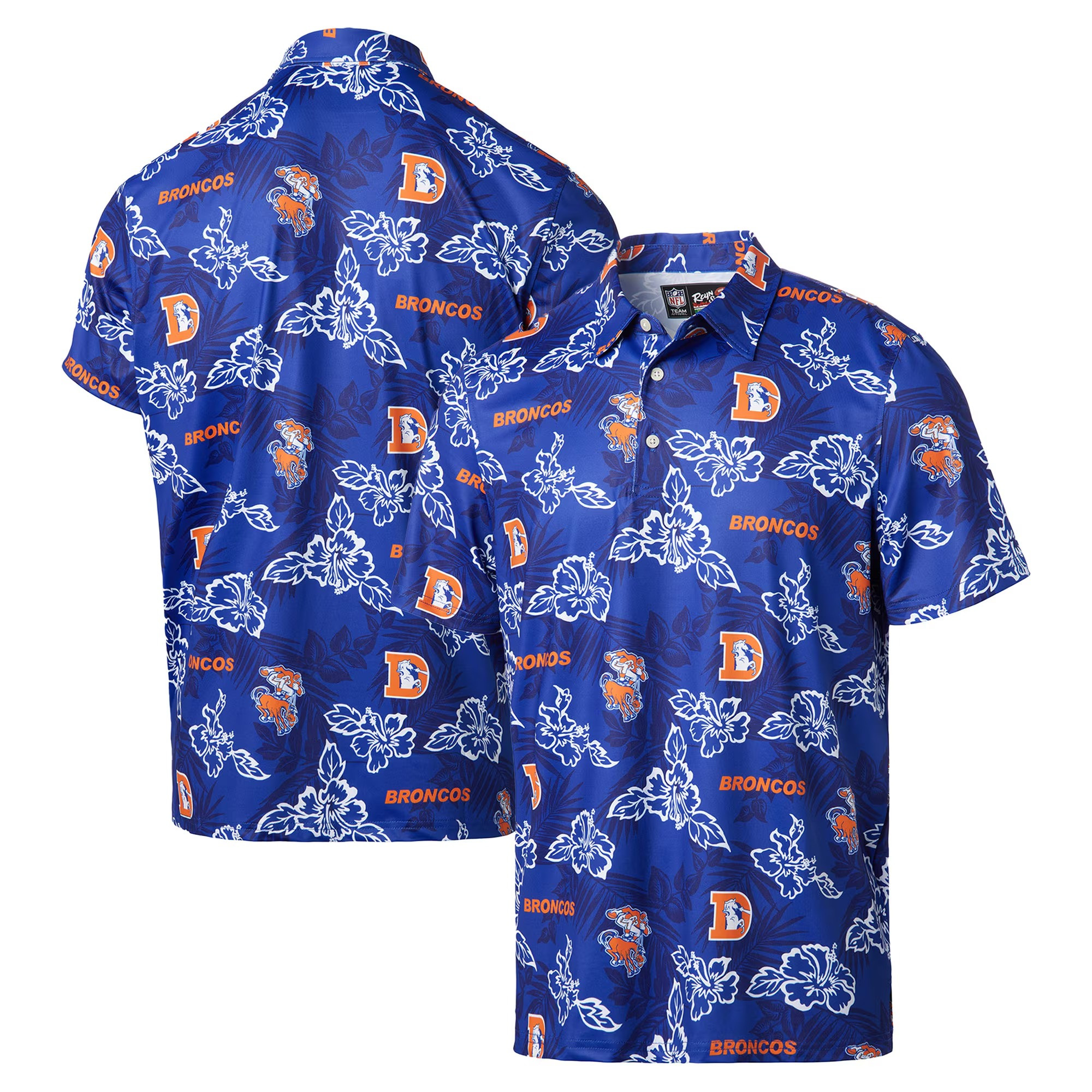 Royal Denver Broncos Polo Shirt NFL Aloha Shirt Fathers Day Gifts Special For Football Fan-1