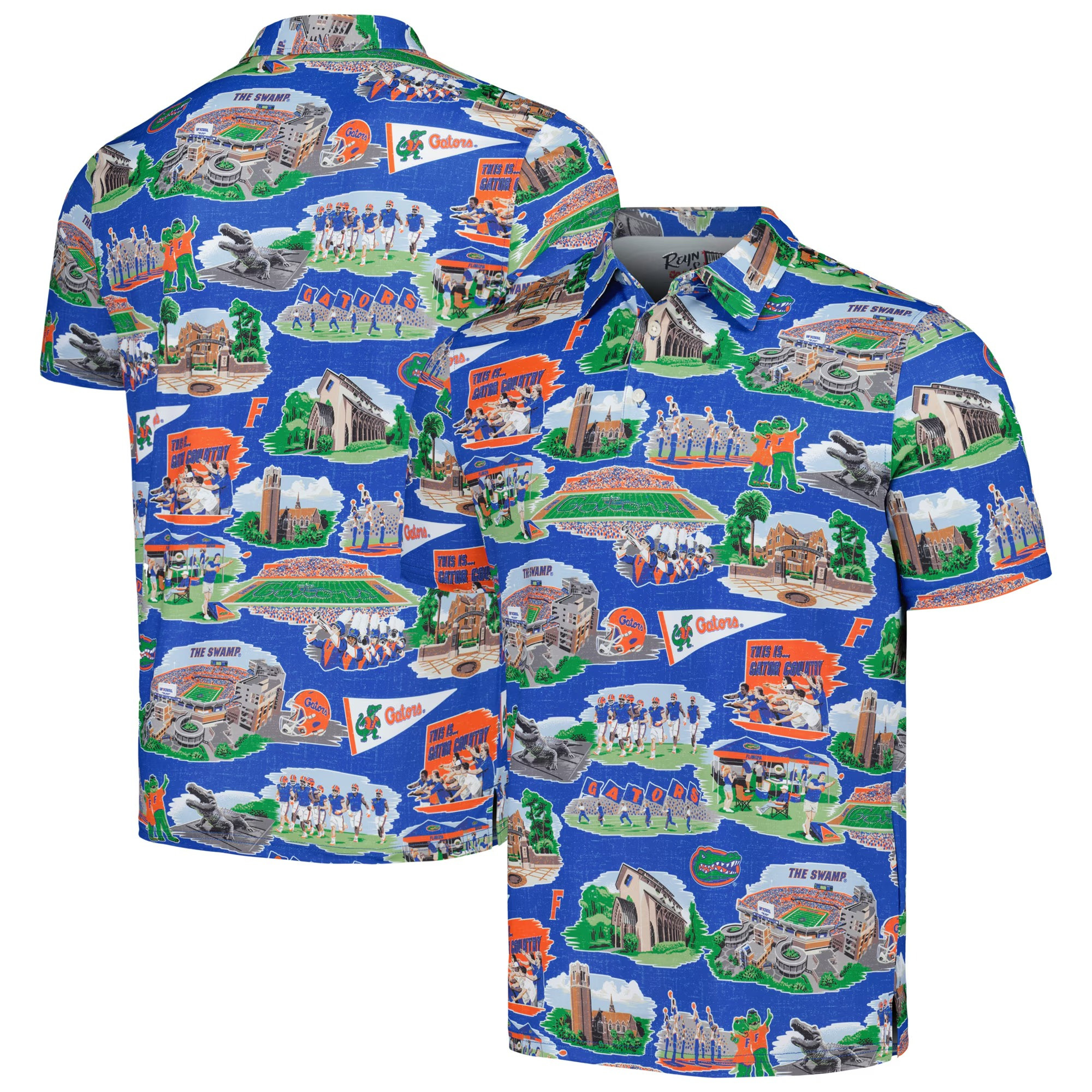 Royal Florida Gators Polo Shirt NCAA Aloha Shirt Father's Day Gifts For Football Fans-1