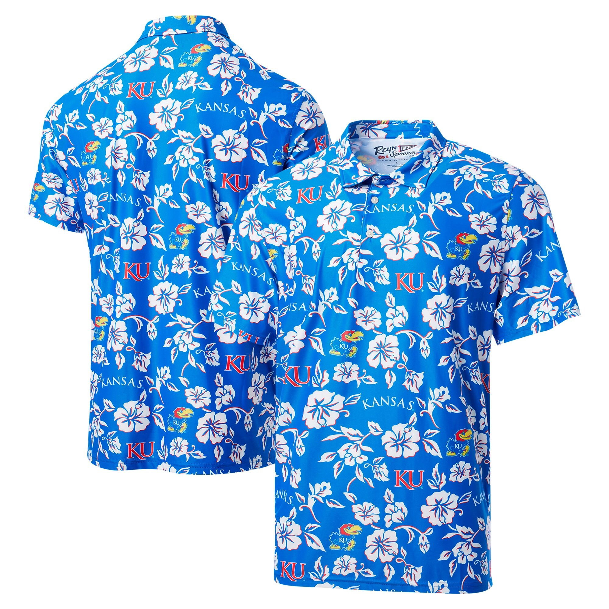 Royal Kansas Jayhawks Polo Shirt NCAA's Aloha Shirt Best Father's Day Gifts-1