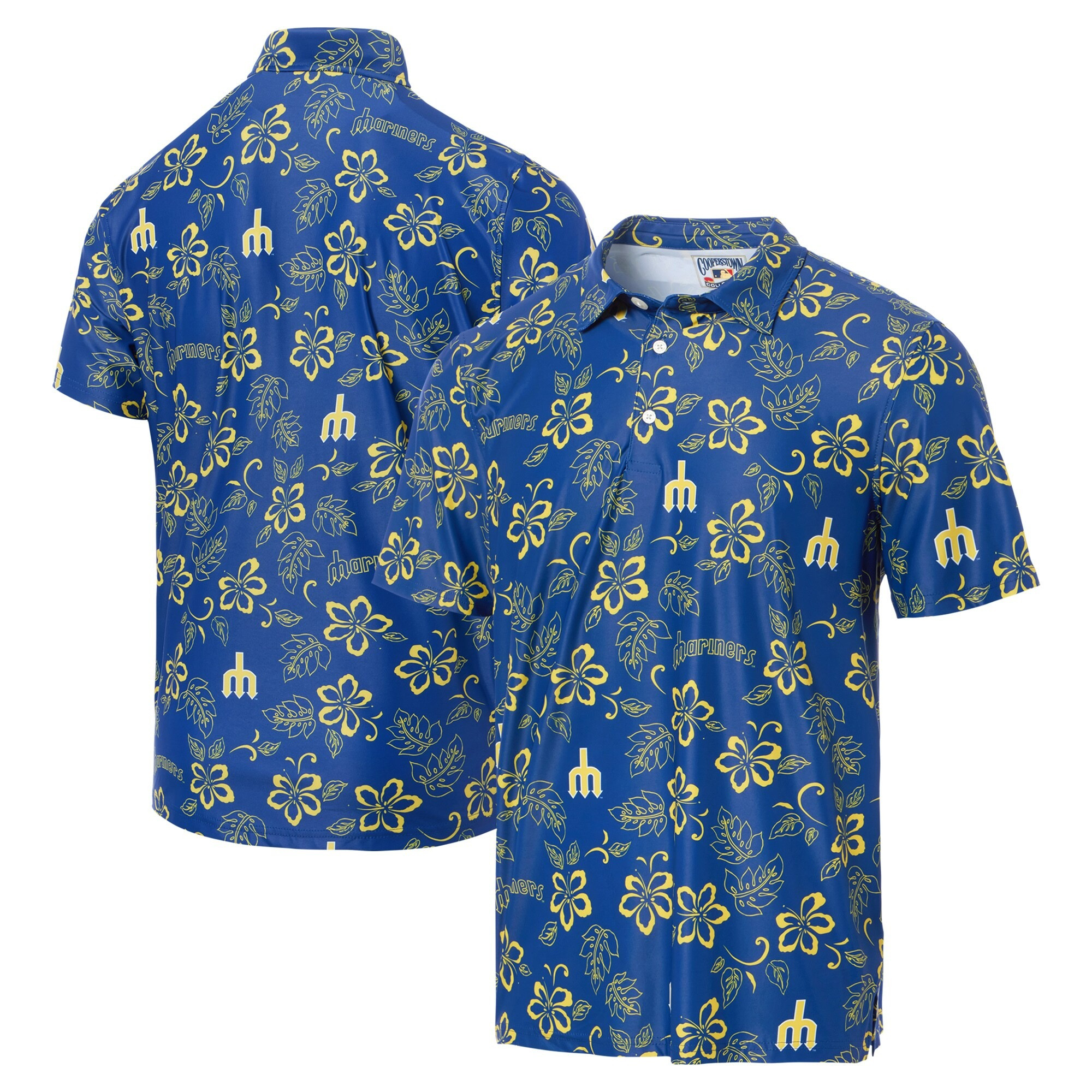 Royal Seattle Mariners Polo Shirt MLB Aloha Shirt Cool Gifts For Baseball Lovers-1