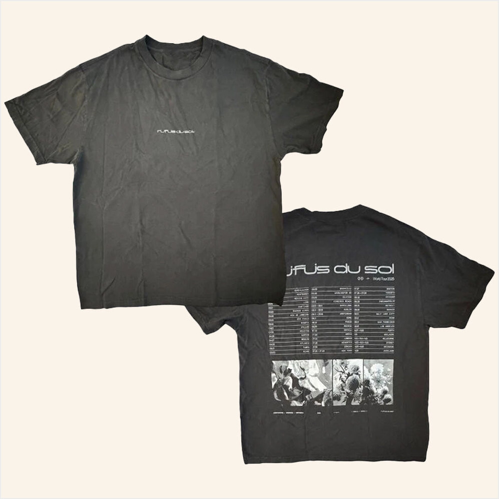 Rufus Du Sol Inhale Exhale Tour Merch Black T-Shirt Gifts For Him Birthday Gifts For Friends-1