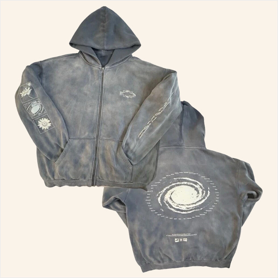 Rufus Du Sol Inhale Exhale Tour Merch Grey Zip Hoodie Gifts For Husband Gifts For Best Friend-1