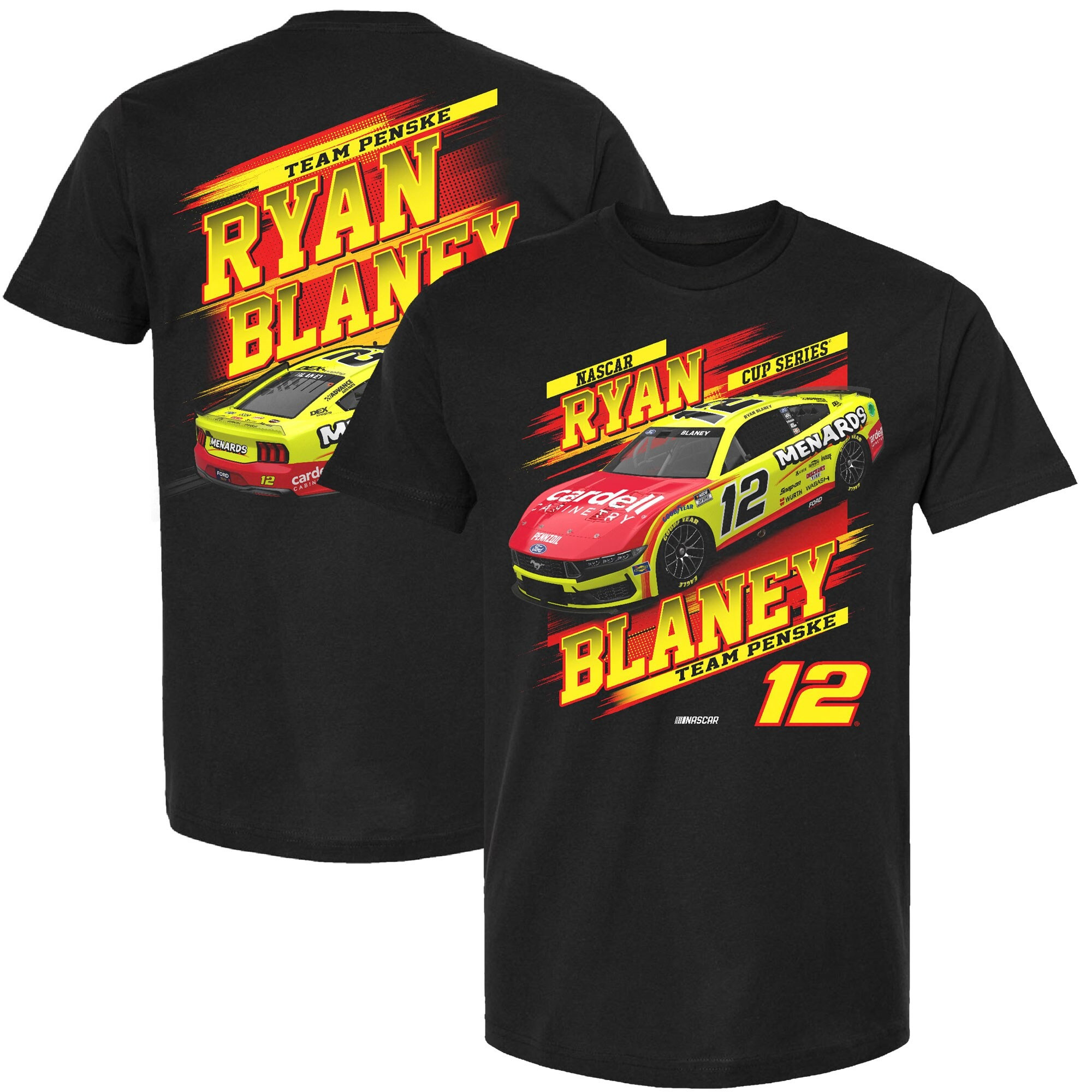 Ryan Blaney Merch Team Penske Black Ryan Blaney Menards Car T-Shirt Useful Gifts For Dad-1