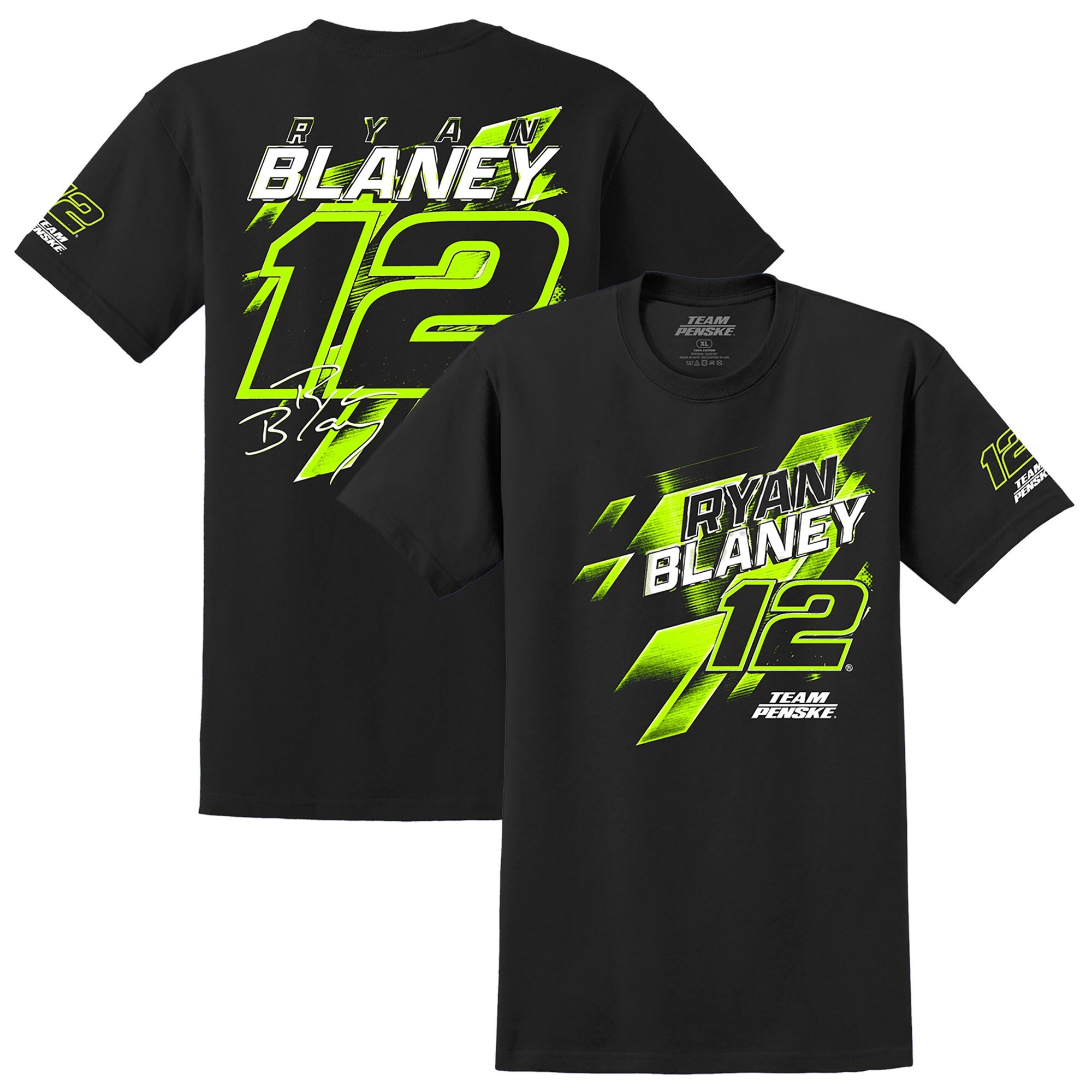 Ryan Blaney Merch Team Penske Black Ryan Blaney Number T-Shirt Dad Fathers Day Gifts-1