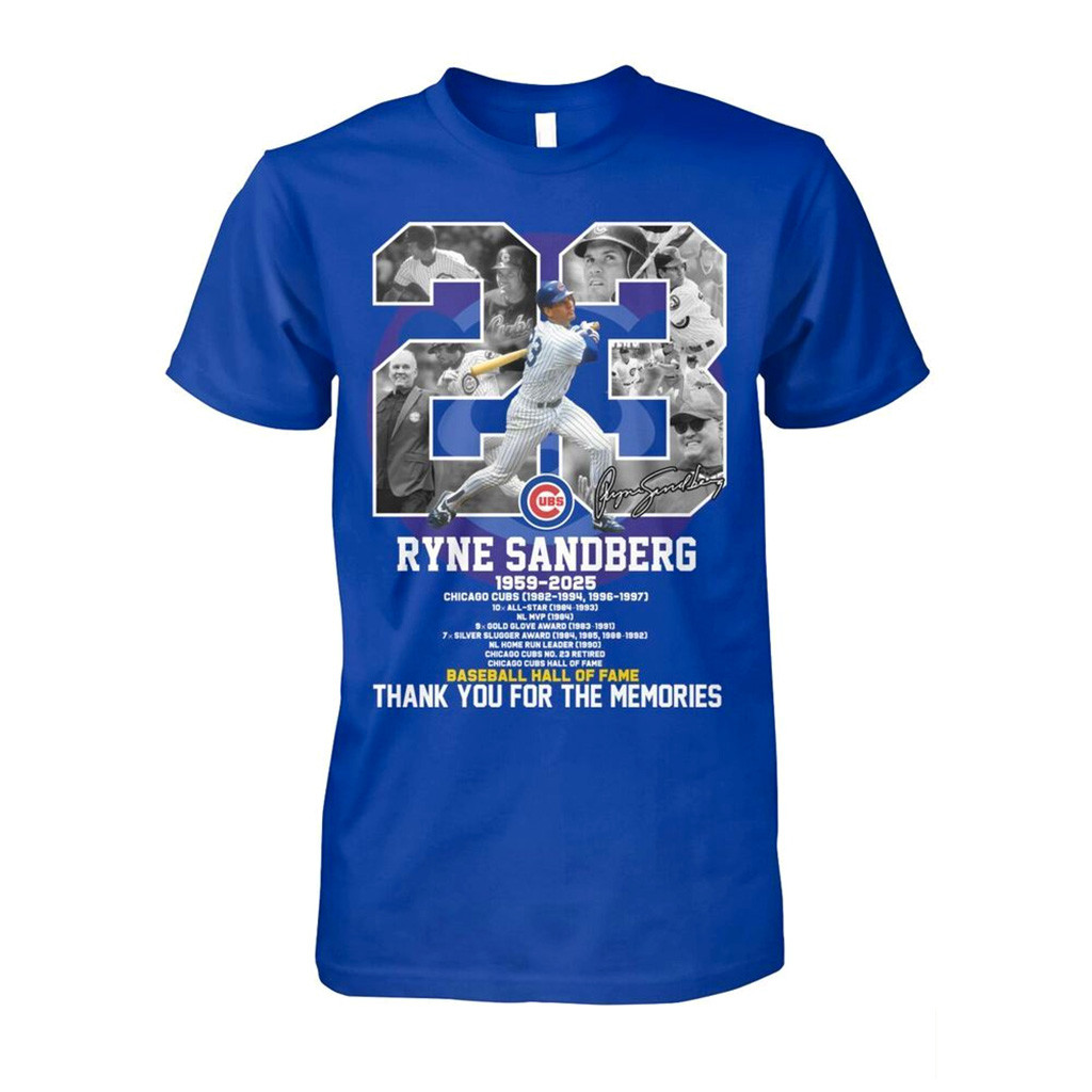 Ryne Sandberg 1959 2025 Baseball Hall Of Fame Thank You For The Memories T Shirt 1-1