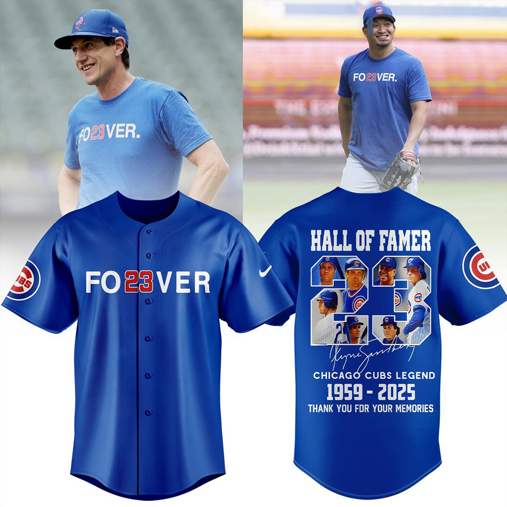 Ryne Sandberg Chicago Cubs Hall Of Famer Forever 23 Baseball Jersey-1