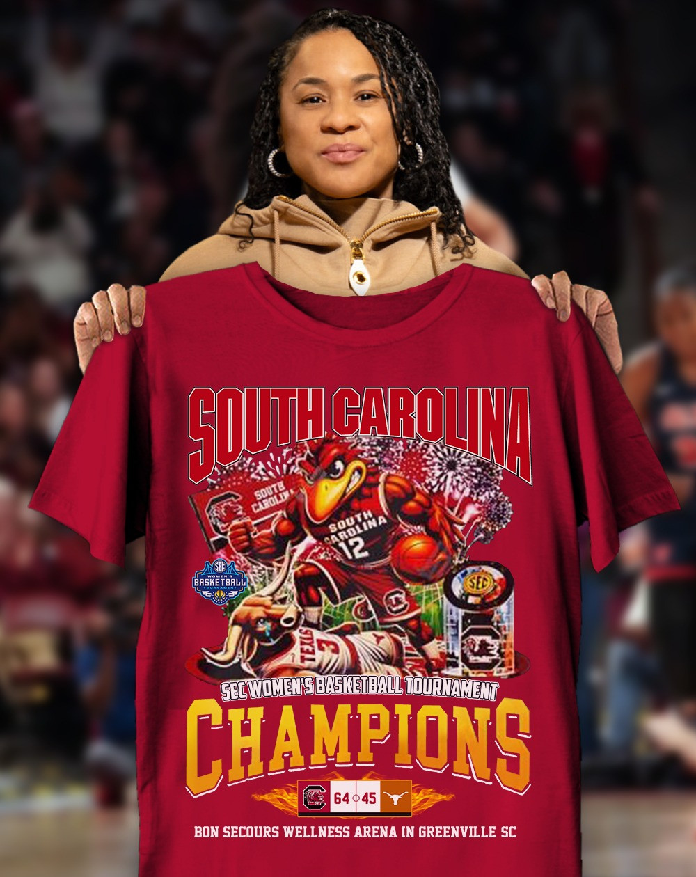 SEC Women's Basketball Tournament Champions South Carolina T-Shirt Basketball Fan Gift Ideas-1