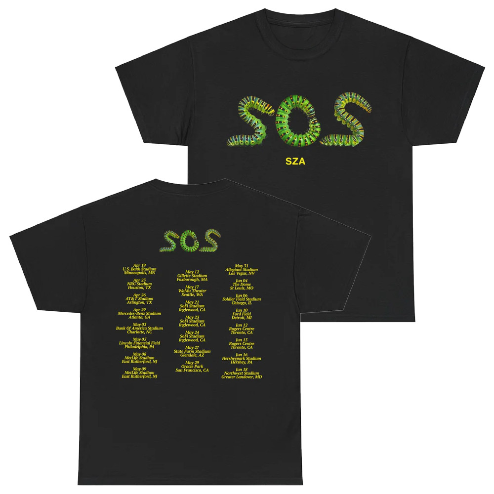SZA Lana Merch Lana Sos Signature Black Tour Dates T-Shirt Gift For Fans-1