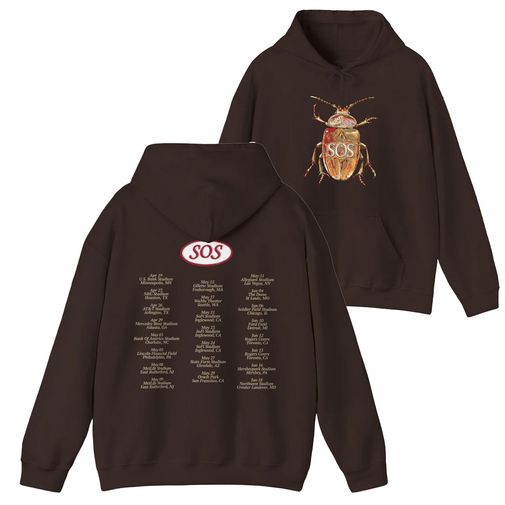 SZA Lana Merch SZA Lana Signature Chocolate Bug Tour Dates Hoodie Fans Gifts-1