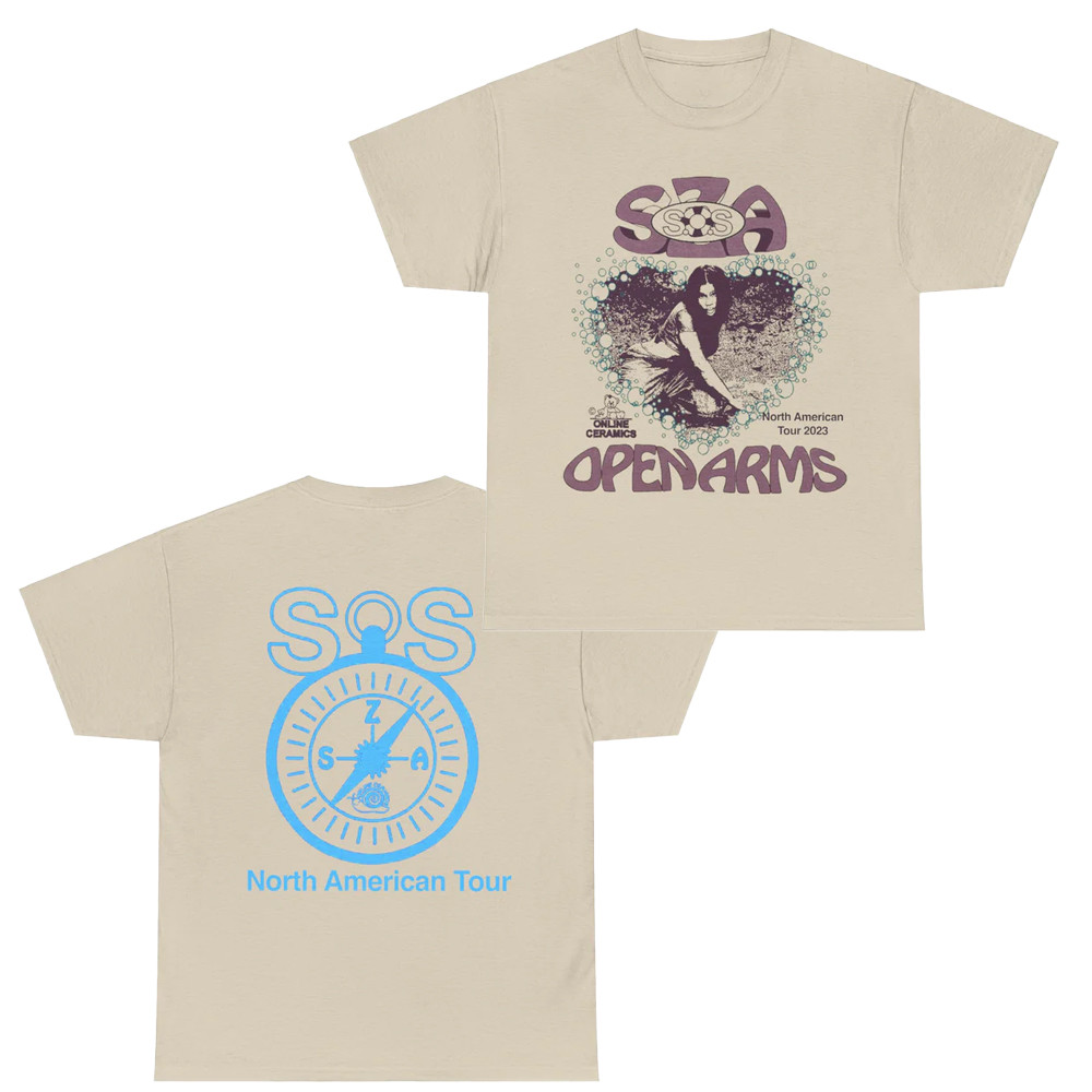 SZA Sos Merch SZA Open Arms Tour Sand T-Shirt Gifts For Music Enthusiasts-1