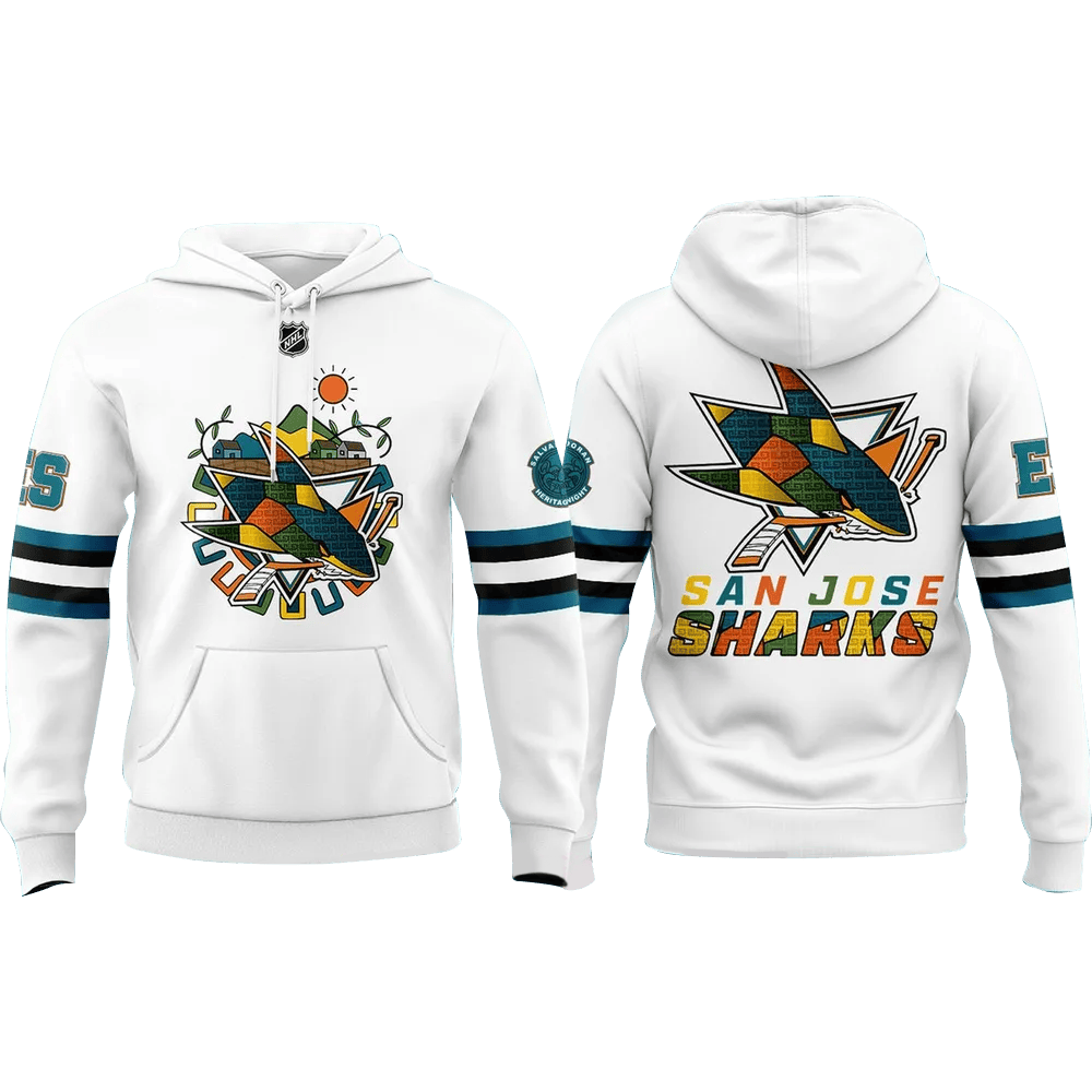 Salvadoran Heritage Night x San Jose Sharks 2025 Hoodie San Jose Sharks Merch Gifts For Dad-1