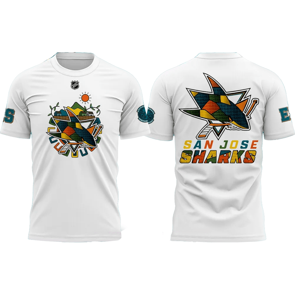 Salvadoran Heritage Night x San Jose Sharks 2025 T-Shirt San Jose Sharks Merch Gifts For Dad-1