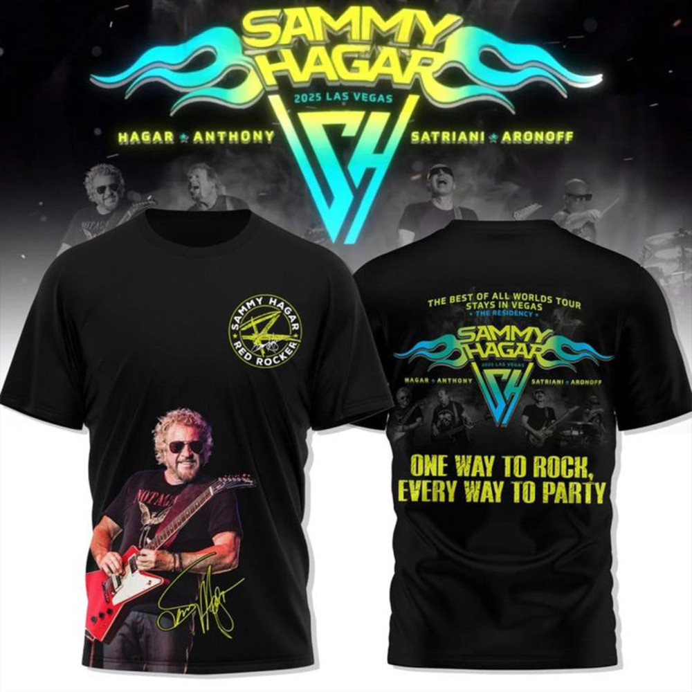 Sammy Hagar One Way To Rock Every Way To Party T-Shirt Gifts For Music Fans-1