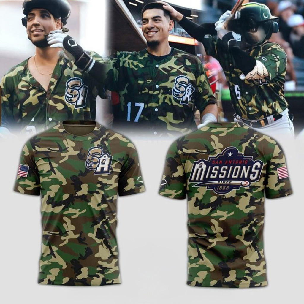 San Antonio Missions 2025 Camo Special T-Shirt Missions Merch Gifts For Baseball Lovers-1