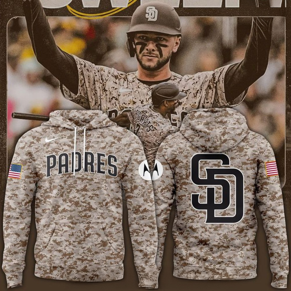 San Diego Padres 2025 Camo Hoodie San Diego Padres Merch Gifts For Father's Day From Wife-1